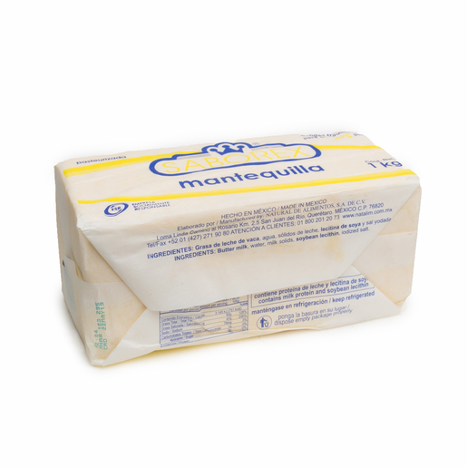 MANTEQUILLA BARRA 1 KG SABOREX
