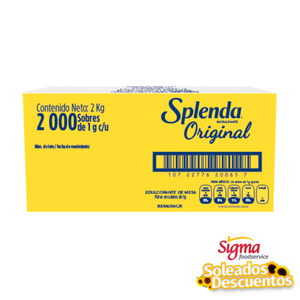 ENDULZANTE SPLENDA 2000 SOBRES 1 G C/U